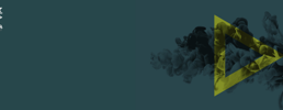 MIA play button logo with dark smoke circling