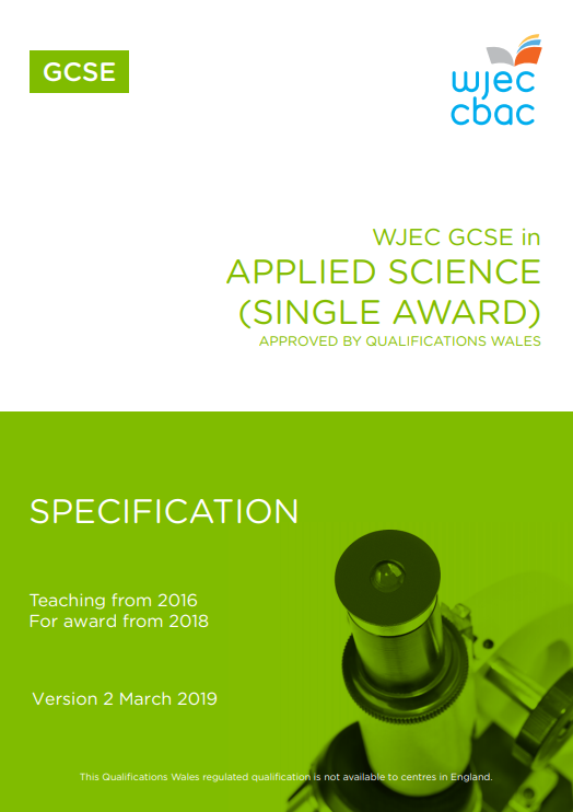 GCSE Applied Science Single Award Specification