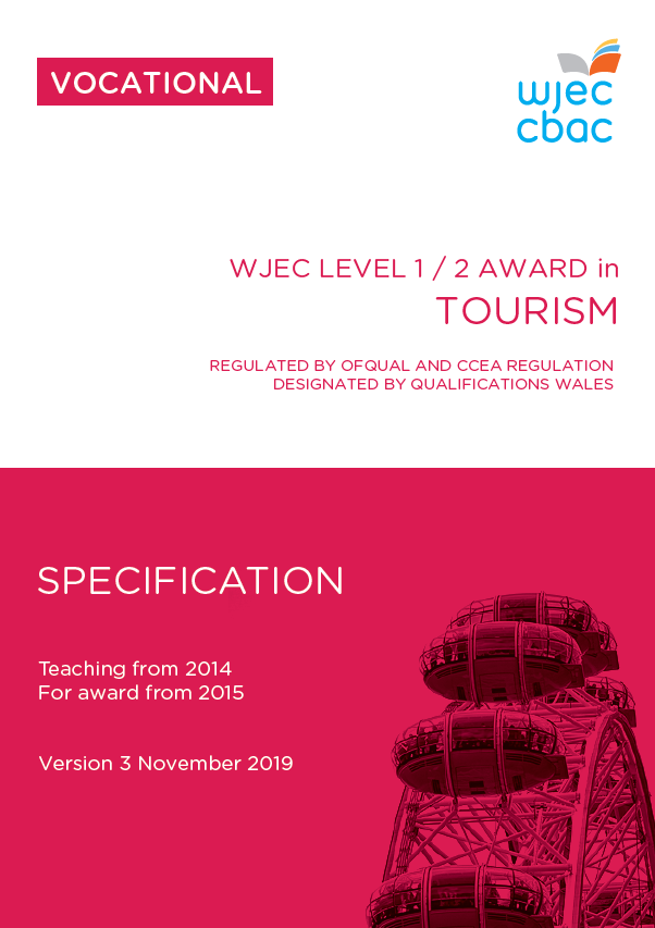 Level 1/2 Award Tourism Specification